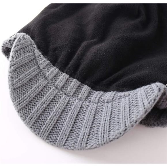 Men's Winter Hat Thick Knit Beanie Cap light Grey - Picture 7 of 7